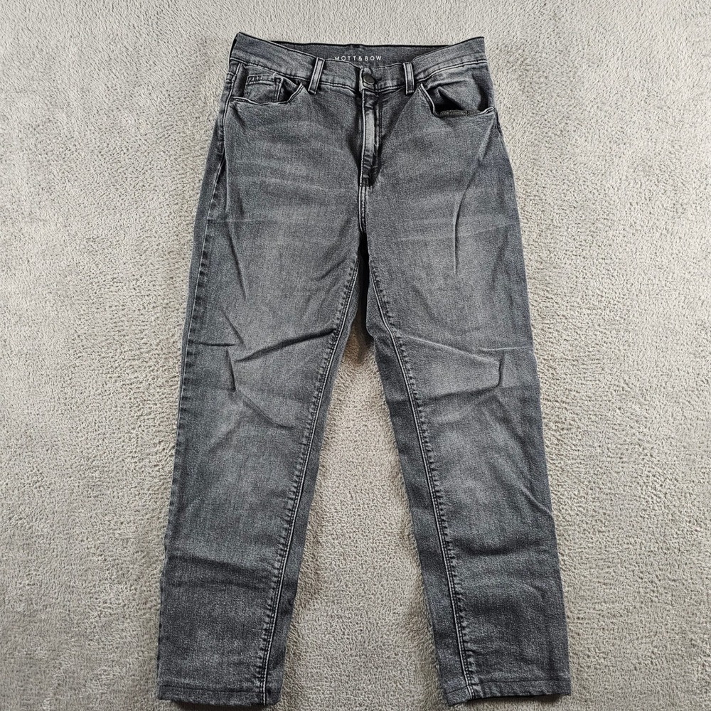 Mott & Bow Mom Jeans W28 L28 Faded Black High Rise Stretch Denim Black